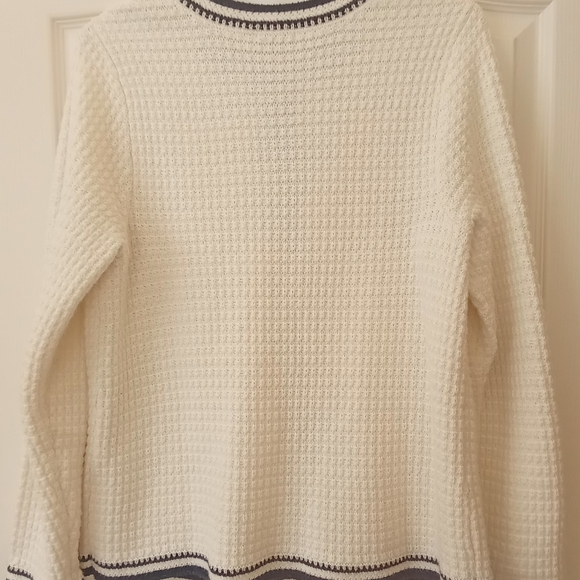 J. Jill Blue and White Cardigan Sweater - Picture 7 of 9